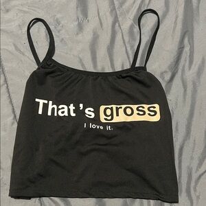 Black Graphic Crop Top